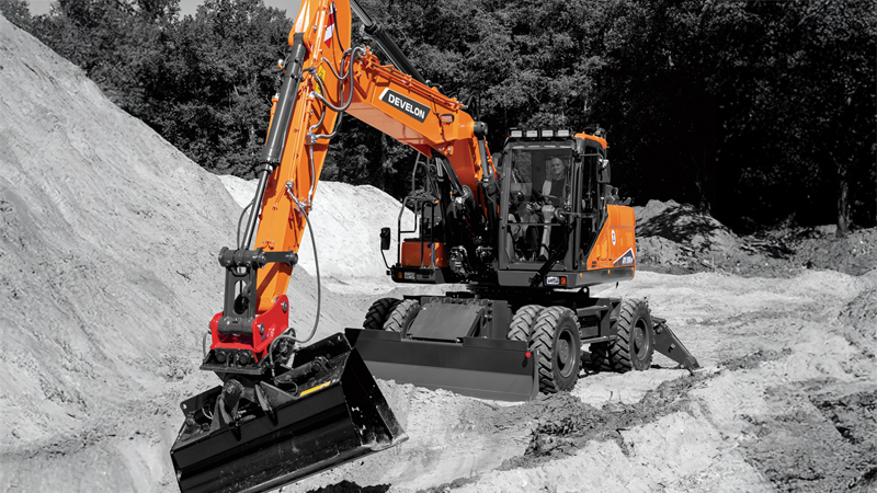 Excavadoras sobre Neumáticos DEVELON Excavadora DX190W-7