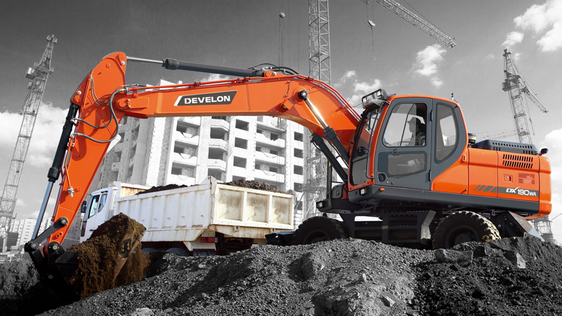 Excavadoras sobre Neumáticos DEVELON Excavadora DX190WA