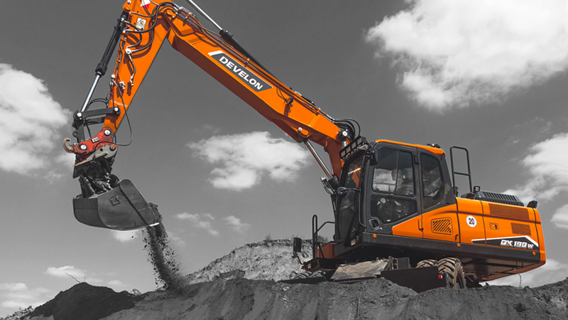 Excavadoras sobre Neumáticos DEVELON Excavadora DX190WA