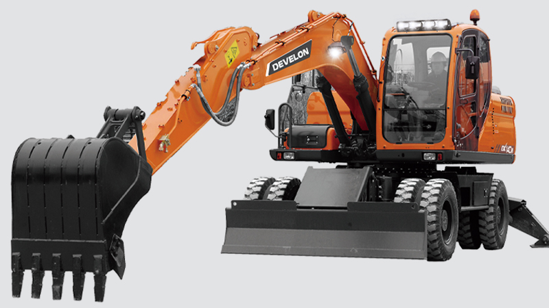 Excavadoras sobre Neumáticos DEVELON Excavadora DX140W-7