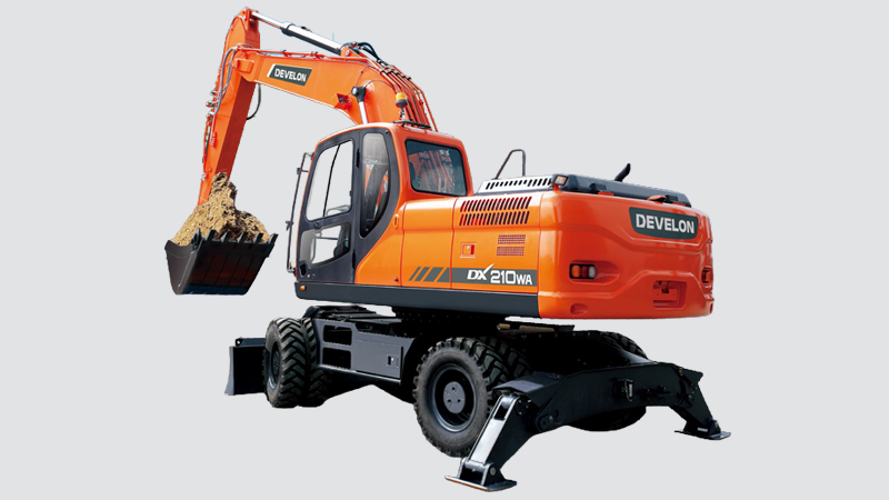 Excavadoras sobre Neumáticos DEVELON Excavadora DX210WA